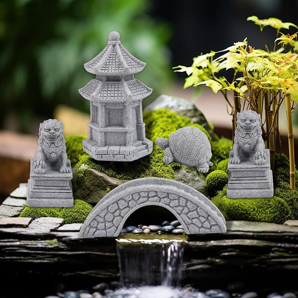 Amazon.com: ZORZA 5Pcs Mini Chinese-Style Sandstone Figurines Cute