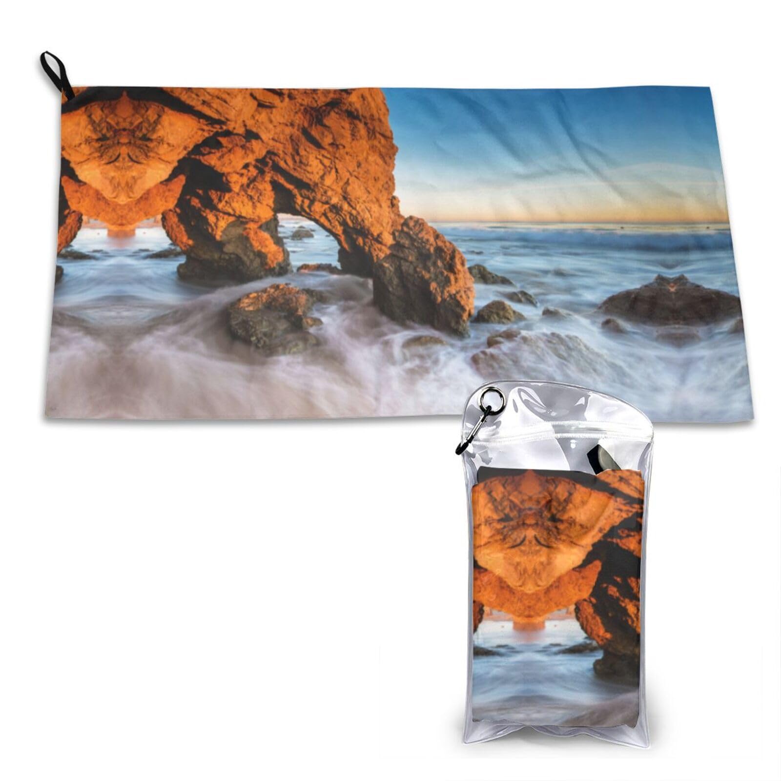 WXWJSHMGC Beach Malibu Print Cooling Towel, Gym Towel,Cooling Towels For Neck, Soft Breathable Travel Cool Towel,Sports Towels For Gym,Camping