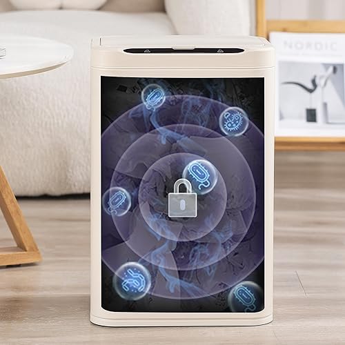 Miniatura 8 de ELPHECO Basurero de acero inoxidable para oficina, con sensor de movimiento, sin contacto, cubo de basura inteligente automático para cocina