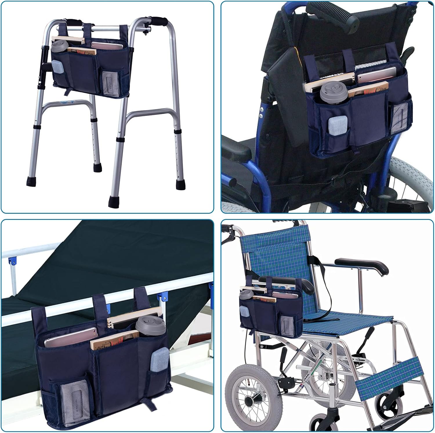 HEINSY Wheelchair Bag-Mobility Aid Package-Great for Electric Wheelchairs, Electric Scooter, Walker Accessories, Lightweight Nurse Bag and Organizer for Medical Chairs : Health & Household