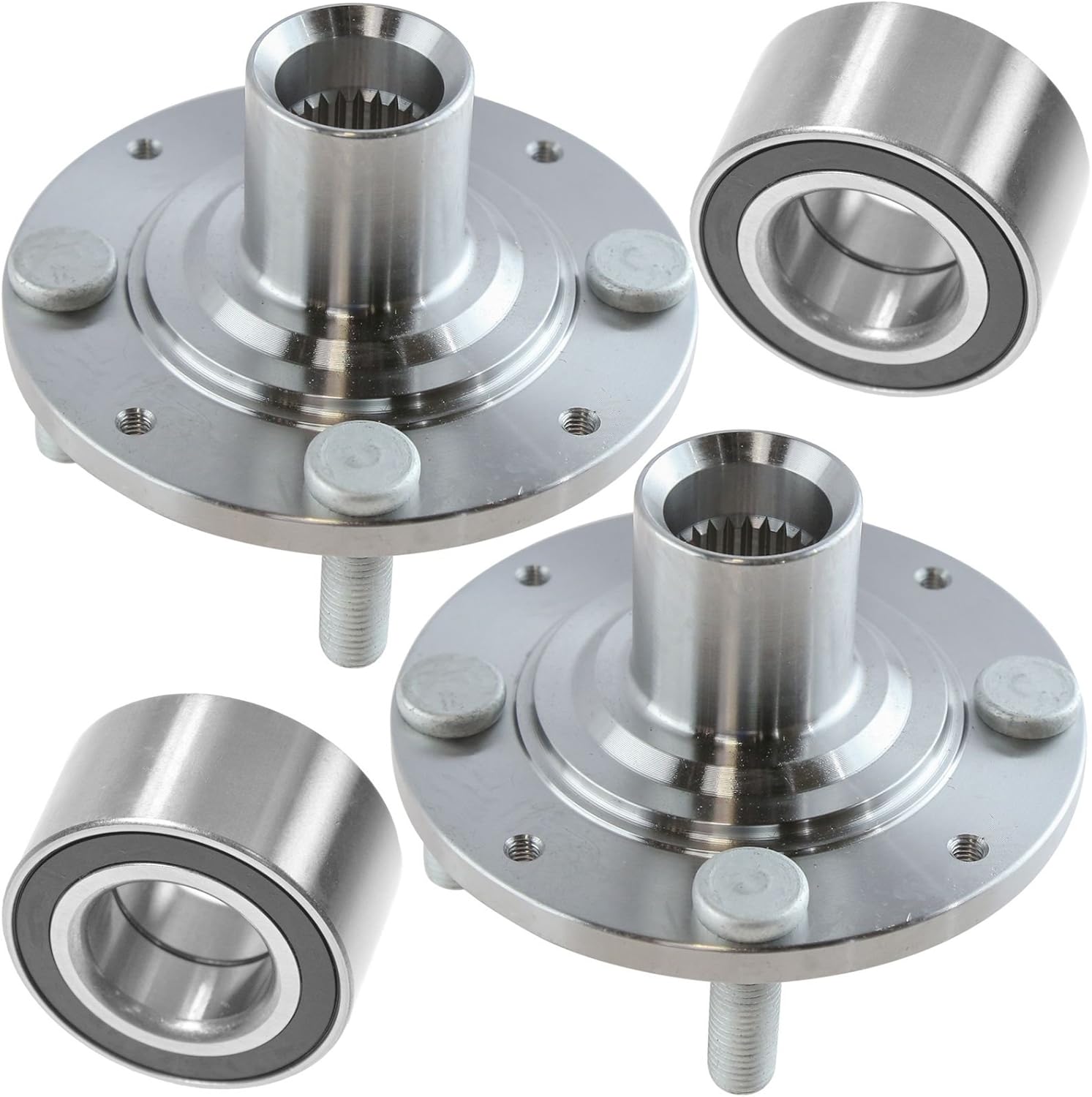 TRQ 2 Piece Front Wheel Bearing & Hub Kit Set Compatible with 1992-2000 Honda Civic 1993-1997 Civic del Sol - Image 3