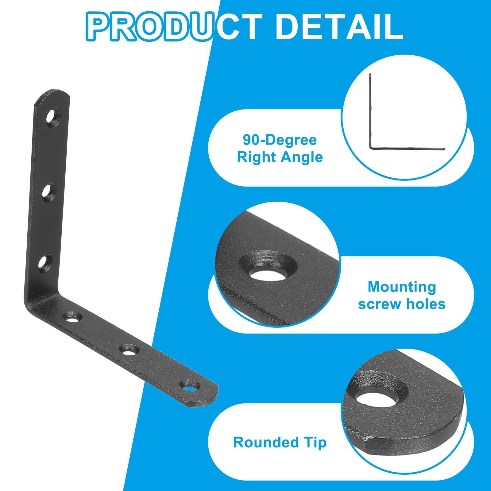PATIKIL 10 Pcs Metal L-Shape Brackets - Image 3