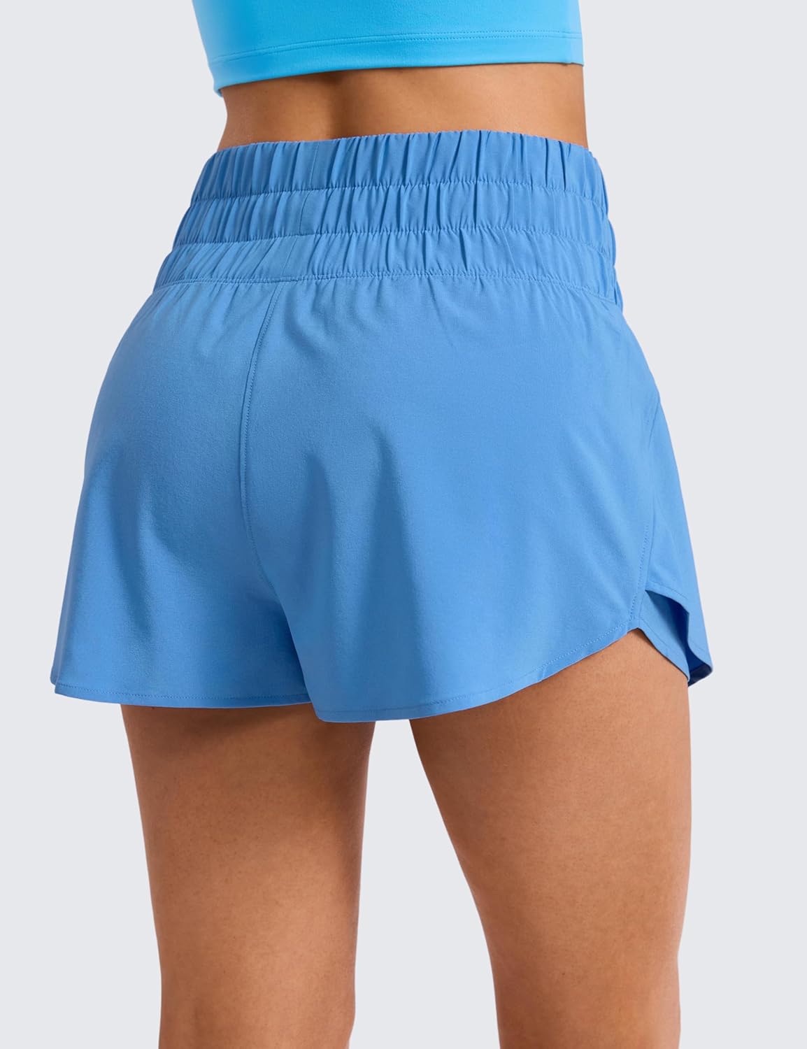 CRZ YOGA Ruffle Skirt Overlay Athletic Shorts for Women - High Waisted Flowy for Workout Running Tennis with Zip Pocket
