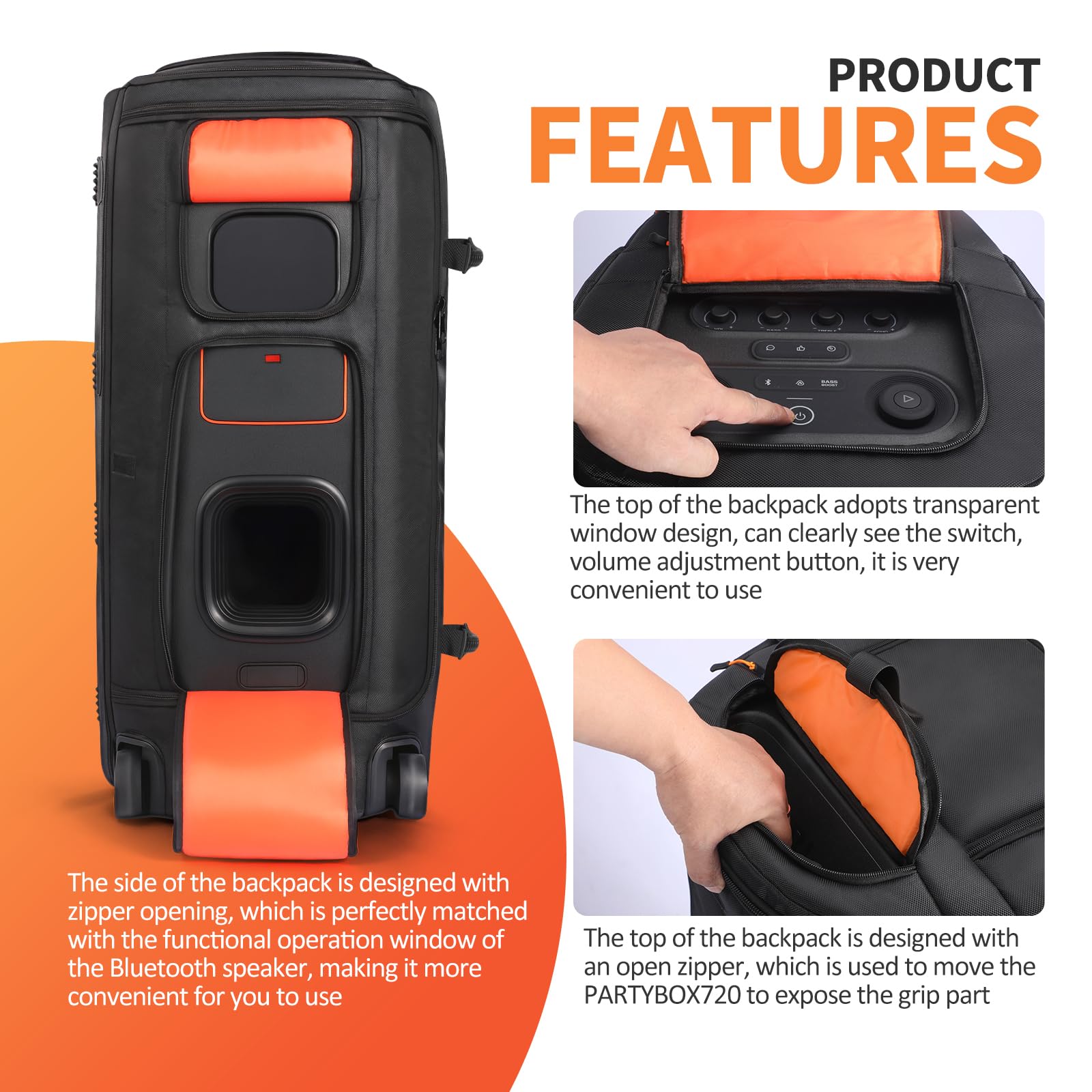 Funda para altavoz compatible con JBL PartyBox 720, cubierta antipolvo para altavoz portátil, bolsa de transporte de viaje, bolsa de almacenamiento para altavoz JBL PartyBox 720 para fiestas