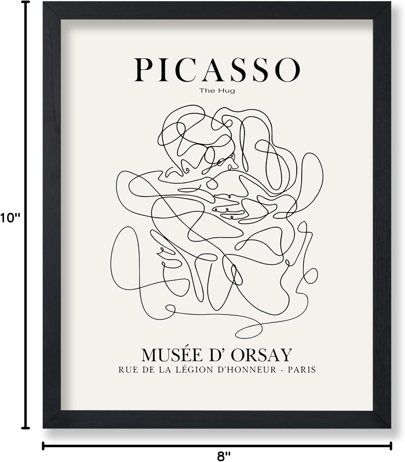 Poster Master Vintage Poster - Retro The Hug Print - Line Drawing Art - Abstract Art - Gift for Men & Women - Minimal Wall Decor for Living Room, Bedroom or Office - 8x10 UNFRAMED Wall Art