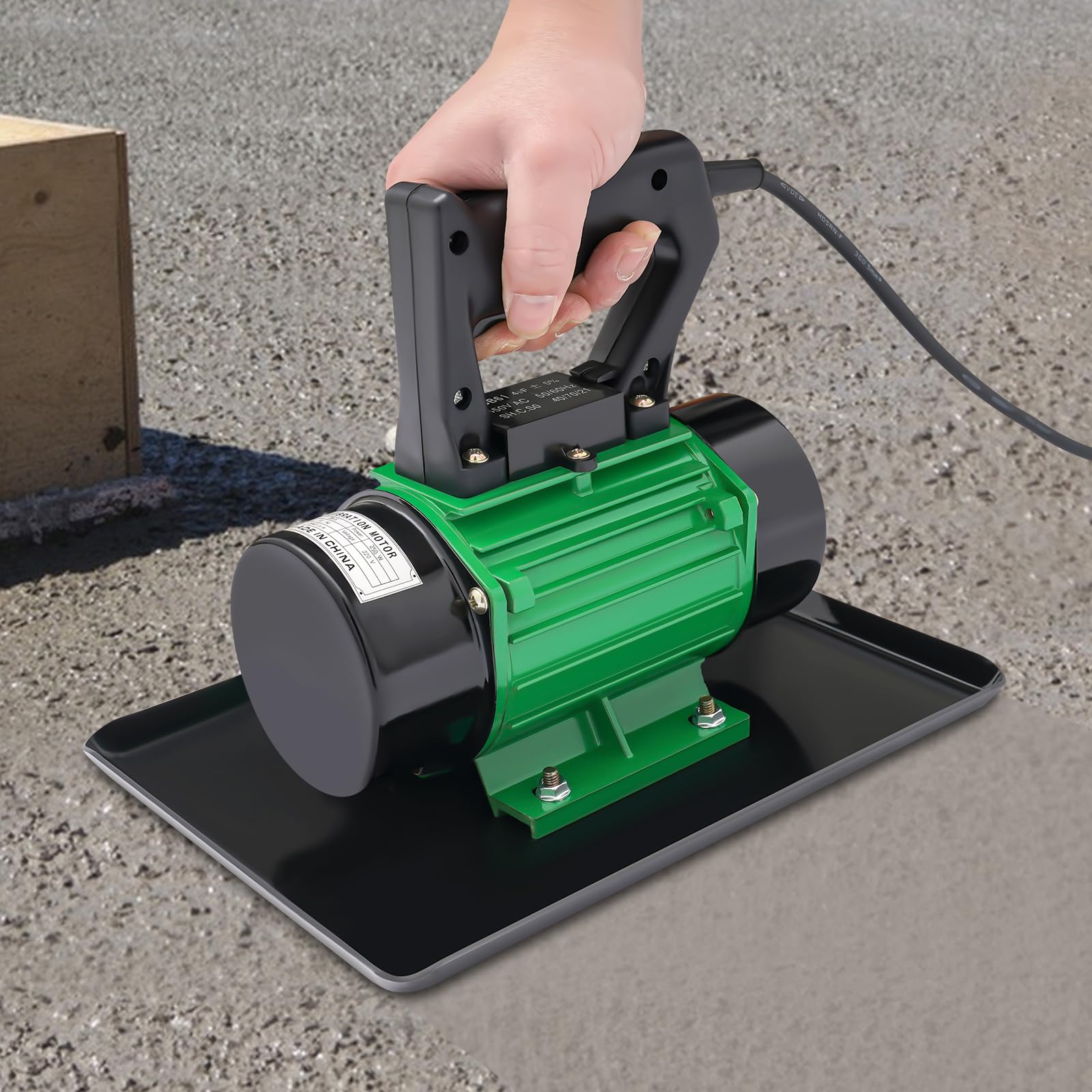 Zementglätter 250W mit Vollkupfermotor, Betonflügelglätter 3500 U/min, Vibrationskraft 100 kg, Handglättmaschine, Zementglätter, für Estrich & Beton, ideal für Straßenbau, Hausbau, Brücken, Dämme