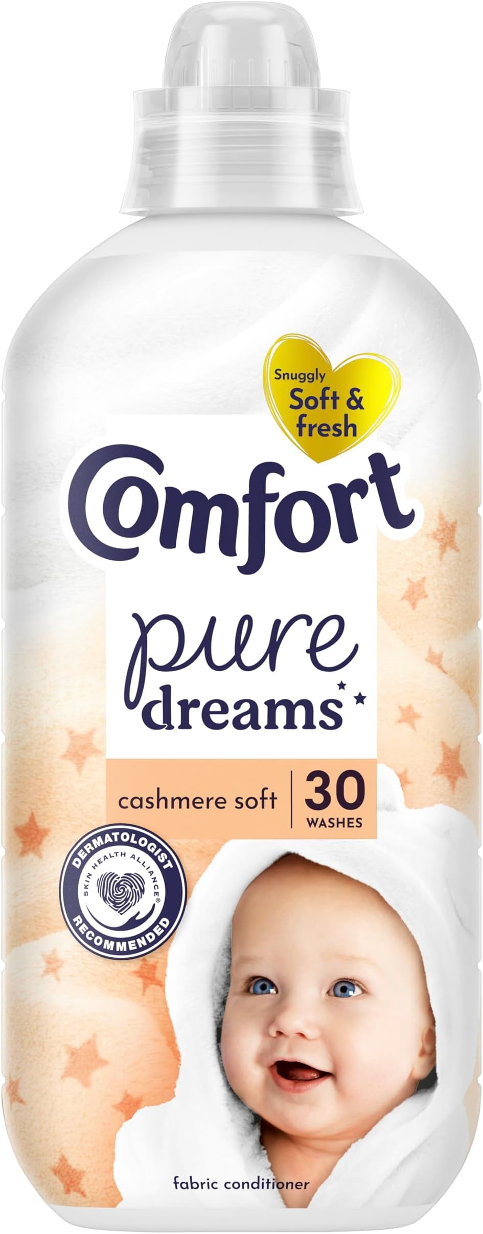 Pure Dreams Cashmere Soft Fabric Conditioner Dermatologist-Recommended Gentle Next to Sensitive Skin 30 washes (900 ml)