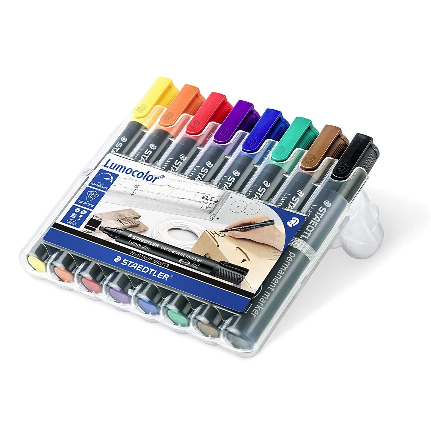 Staedtler 352 WP8 Lumocolor - Rotulador permanente de alto rendimiento (8 marcadores)