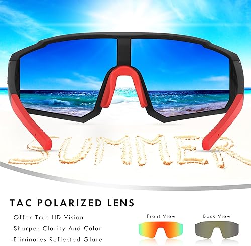 Miniatura 4 de Derowern Lentes de sol de béisbol juveniles, lentes de sol deportivos polarizados para niños, protección UV400 para niños y niñas, softbol y ciclismo