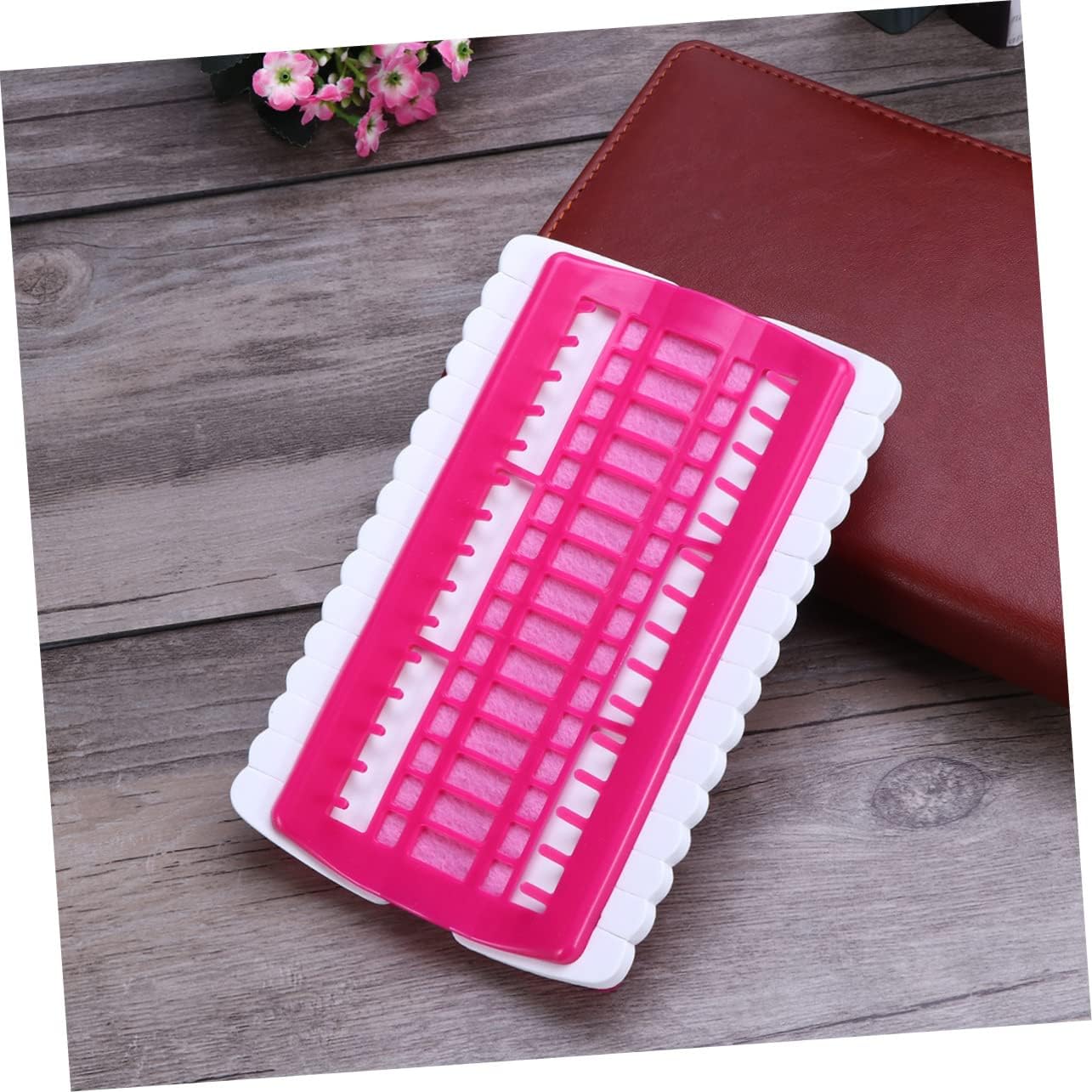NUOBESTY 2pcs Floss Organizer Cross Kit Position Embroidery Thread Organizer for Craft Storage Lightweight Rose Red for Beginners and Experienced