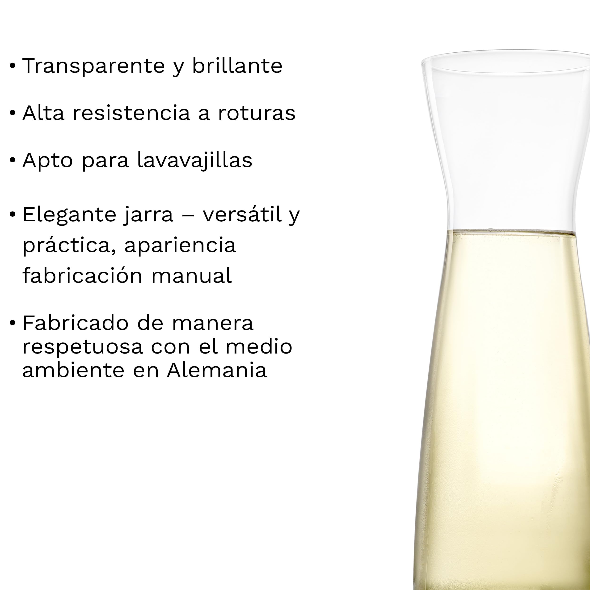 Stölzle Lausitz Jarra Universal 6 x 250 ml – Elegante jarra de cristal sin plomo para agua zumo leche o licores – Apta para lavavajillas – Alta calidad alemana – Cristal resistente y claro | Jarra para agua, zumo, leche y licores, cristal sin plomo y apto