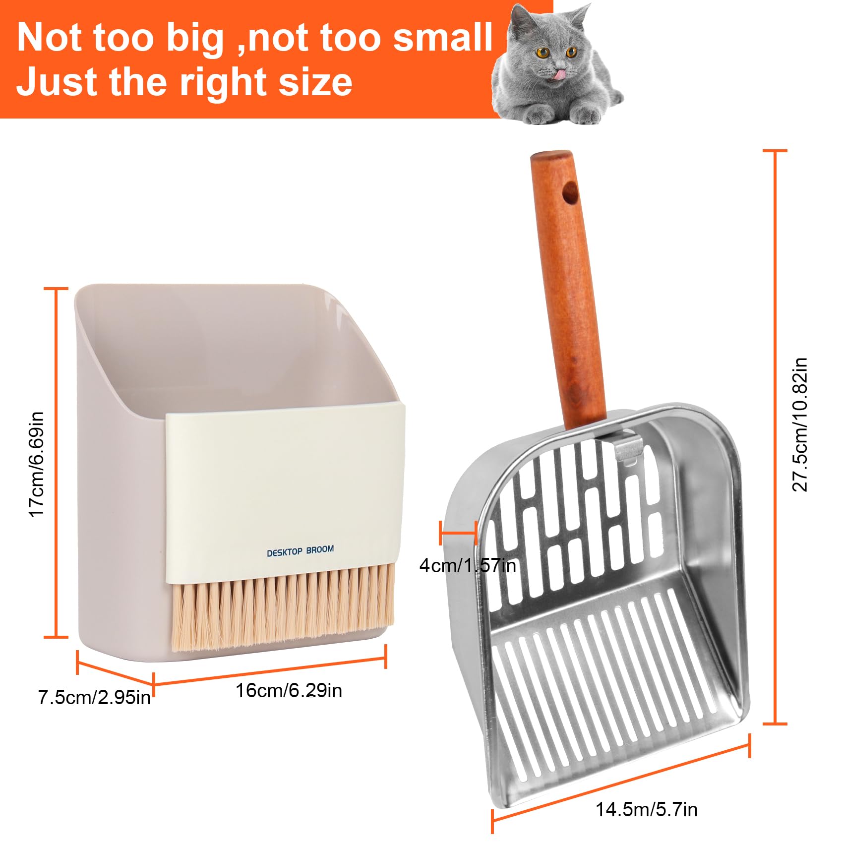 Stainless Steel Cat Litter Scoop with Holder, Kitty Poop Scooper Stand for Litter Box, Fast Sifting Non-Stick Cat Poop Scooper with Coarse and Fine Grids for All Litter Pan, Green - image 2