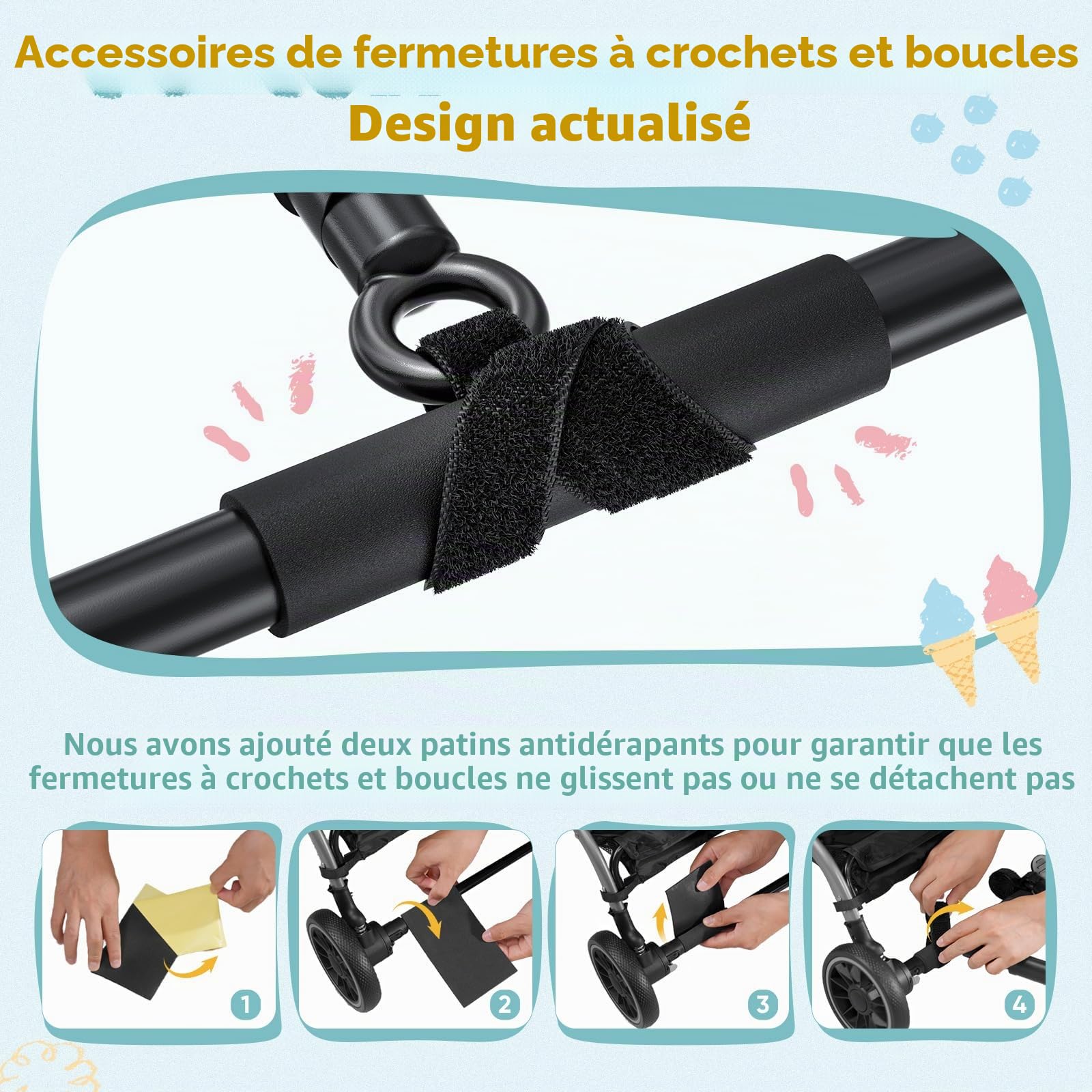 Planche Poussette Universelle avec Siège Agrandi, Marche Pied Poussette, Planches à roulettes pour bébé Compatible Avec 99% des Poussettes, Pour les Enfants de 2 à 6 ans(25kg)