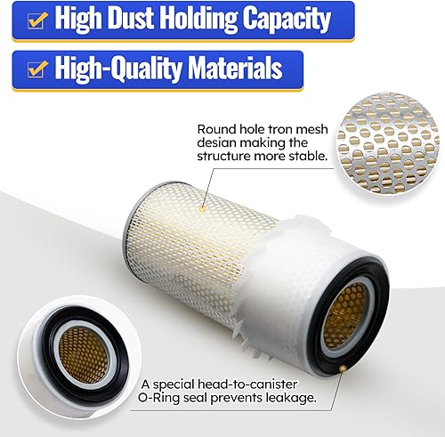 Miniatura 3 de 6598362 6598492 Filtro de aire interior exterior para cargadores Bobcat 641, 643, 645, 741, 743, 751, 753, 763, 773, 7753, 843, 853, 1213, S130,