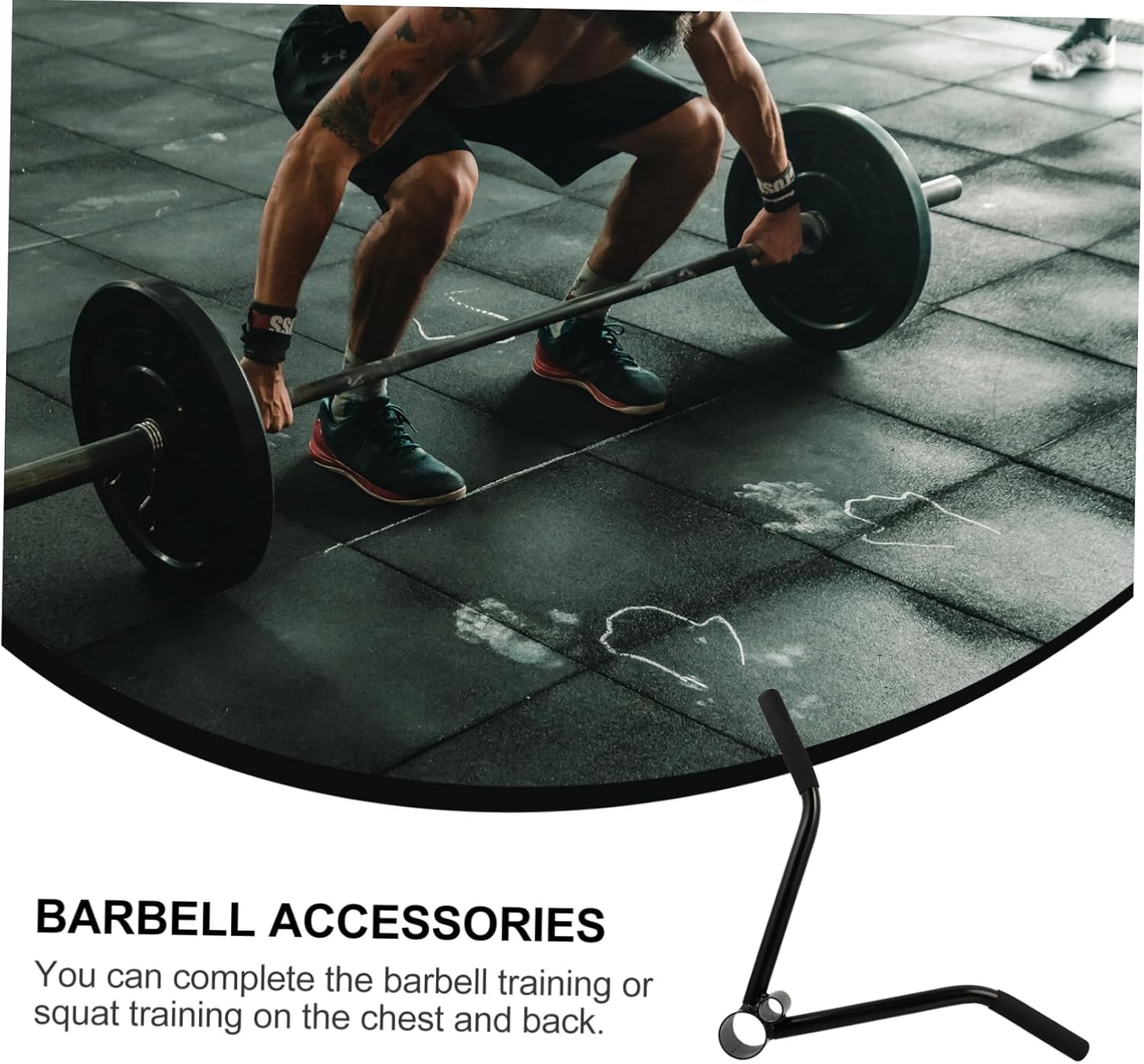 Fitness Barbell Handle Attachment for Strength Training Steel Core Grip for Back and Triceps for Home Gym Workouts and Deadlift Exercises