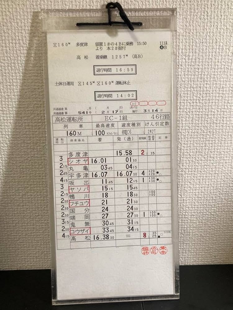 Amazon.co.jp: JR四国 運転士時刻表 4枚まとめ売り② : おもちゃ