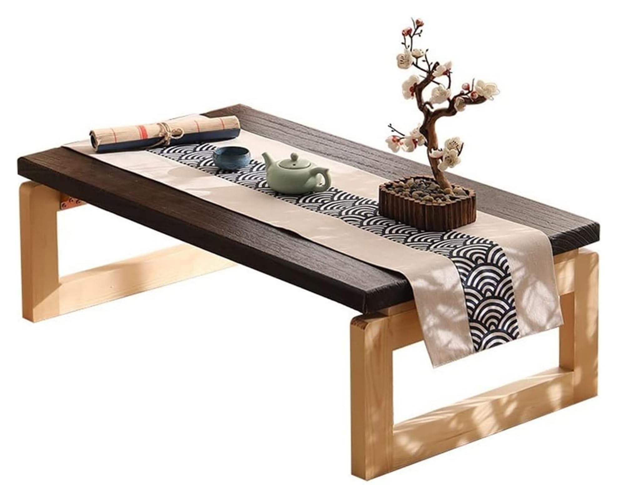 Table Basse Pliante japonaise stable et table tatami basse en bois pour petit espace