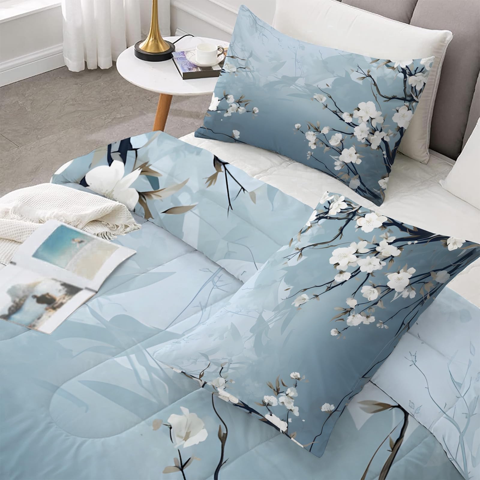 Bettdecke 155x220 Botanik Design - Ganzjahresdecke Mit Eukalyptus Motiv