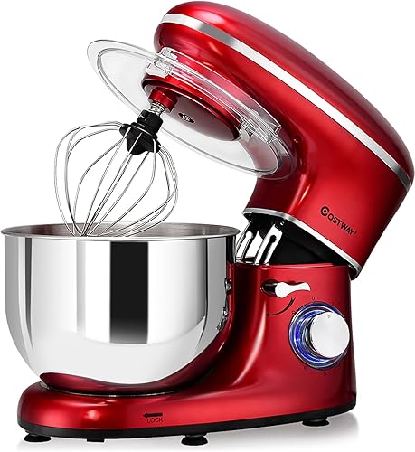 ARLIME Batidora de pie, 660 W, 6 velocidades, con cabezal inclinable para alimentos, con cuenco de acero inoxidable de 6.5 cuartos de galón, gancho