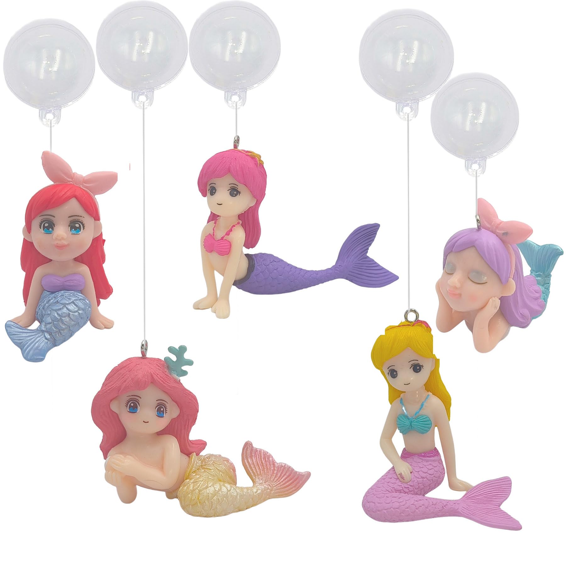 Pitertul 5Pcs Floating Fish Tank Decorations, Cute Little Diver Aquarium Decoration Fish Tank Aquarium Diver Ornament Accessories