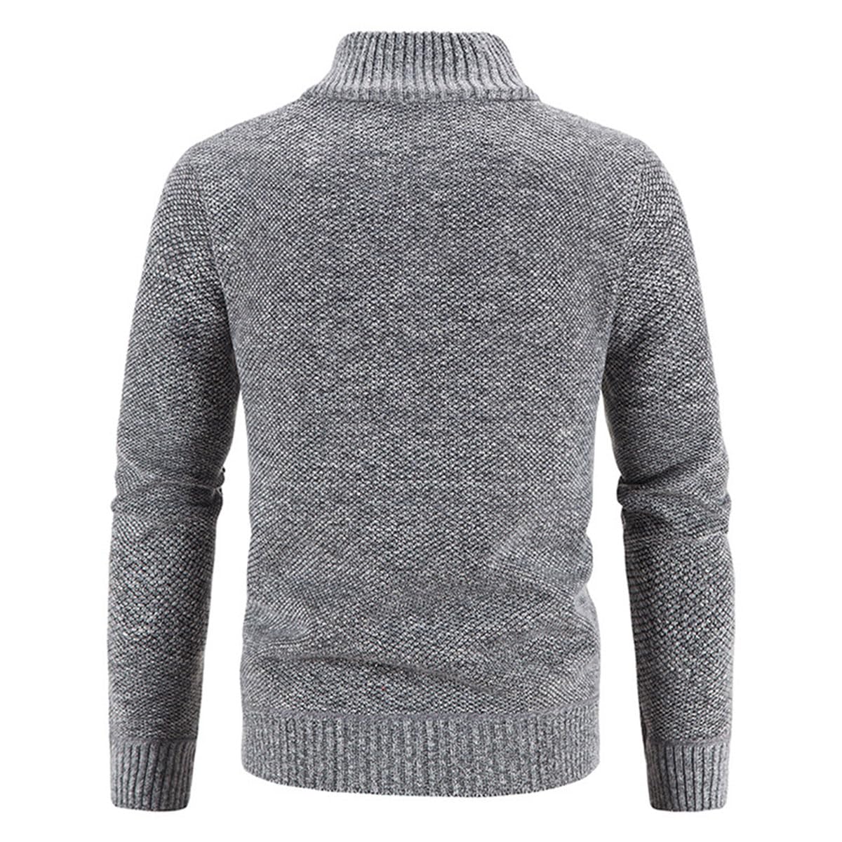 Cárdigan de Hombre con Cremallera, cárdigan cálido Informal con Cuello Alto, suéter Grueso, cárdigan de Abrigo de Invierno con Cremallera, Chaqueta de Invierno de Estilo Urbano (XL,Hellgrau)