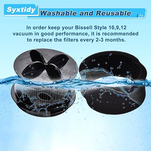 Miniatura 3 de 2 filtros de repuesto para Bissell Style 10,9,12 Juego de filtros interiores y exteriores Parte 2031085ES,203108532065,2031183,32064 y 32065