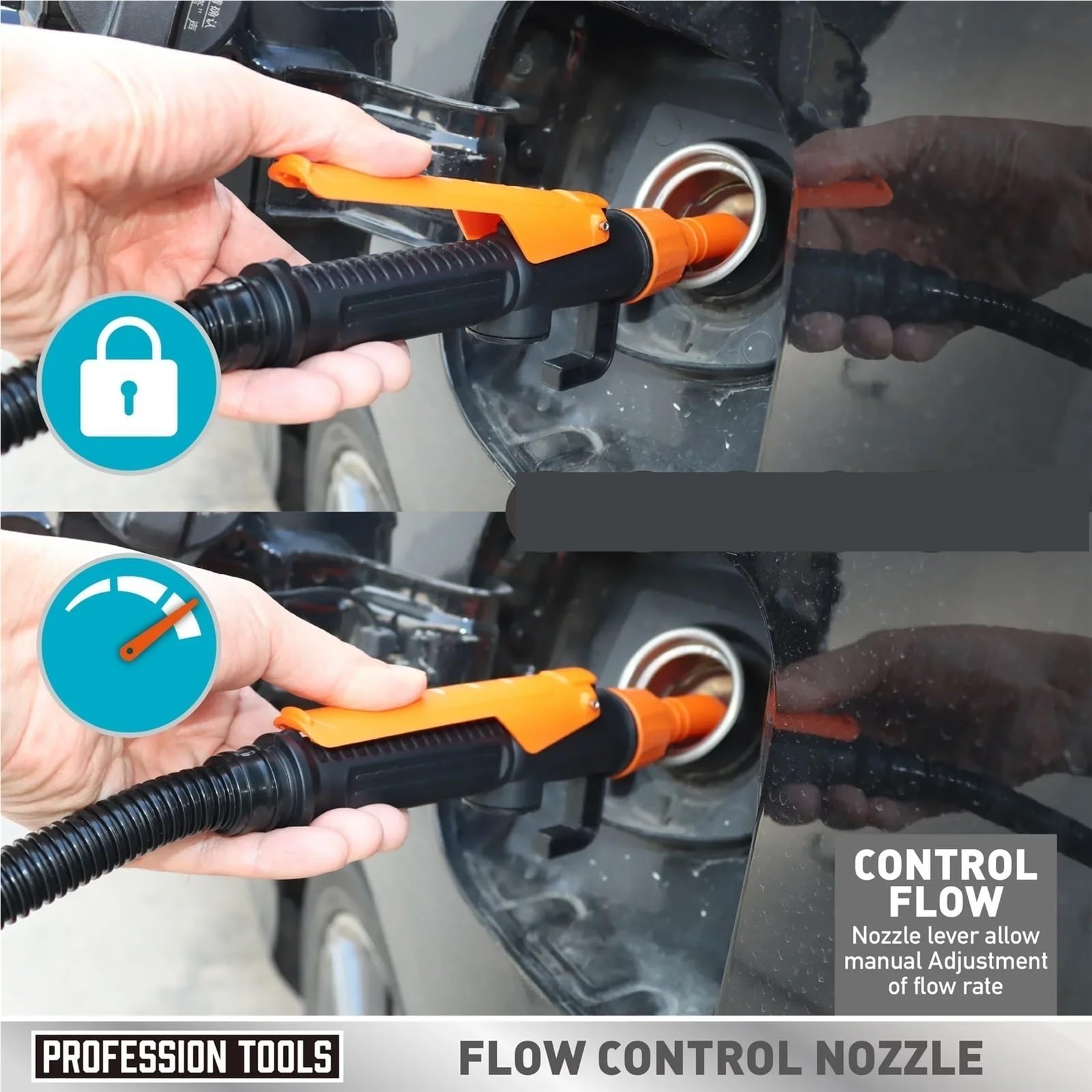 Bomba de combustible eléctrica Bomba extractora de aceite eléctrica portátil, herramienta manual para transferir líquidos y agua con boquilla pistola