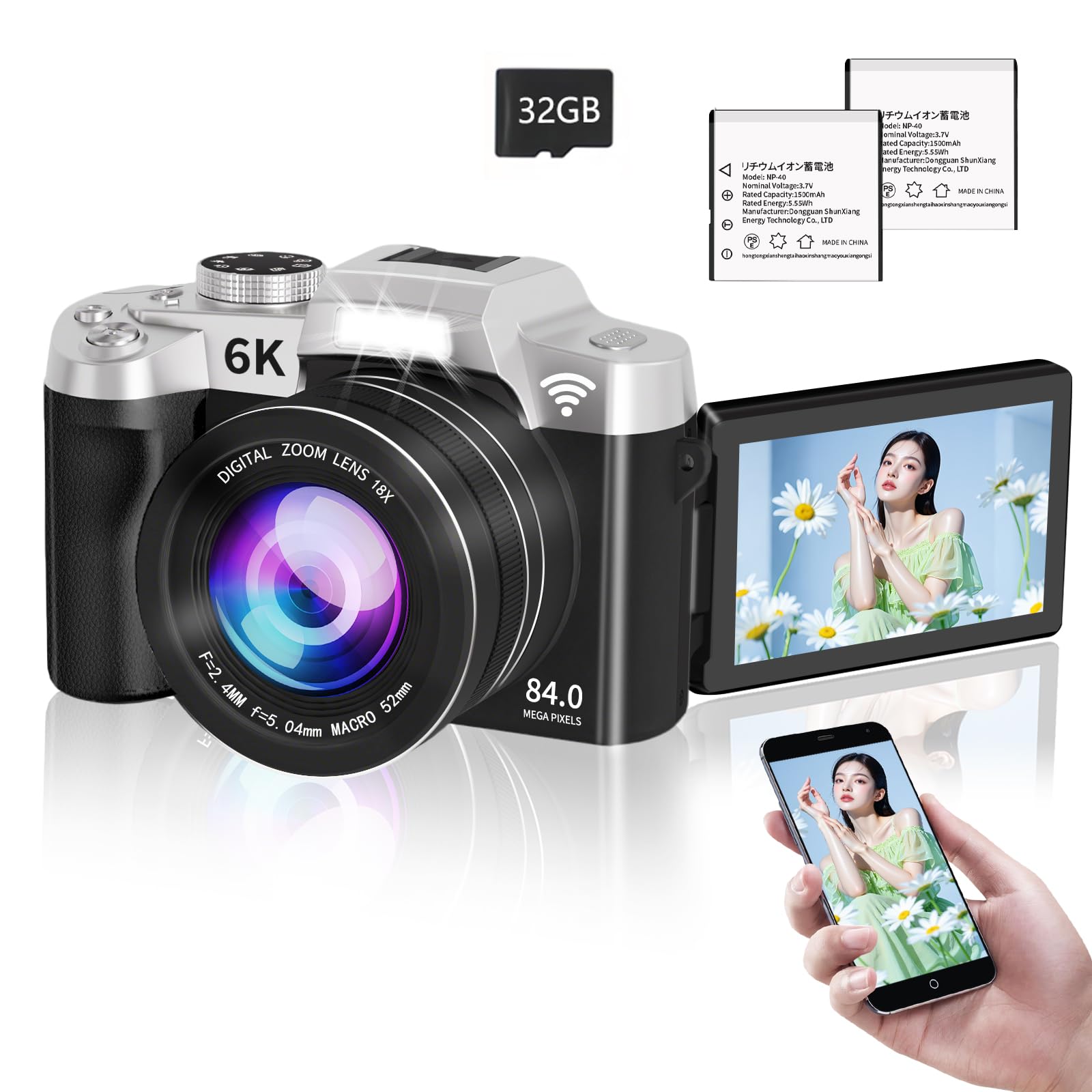 コンパクトデジタルカメラ 10台セット Amazon | 【2026年最強6K録画】 デジタルカメラ 8400万画素デジカメ