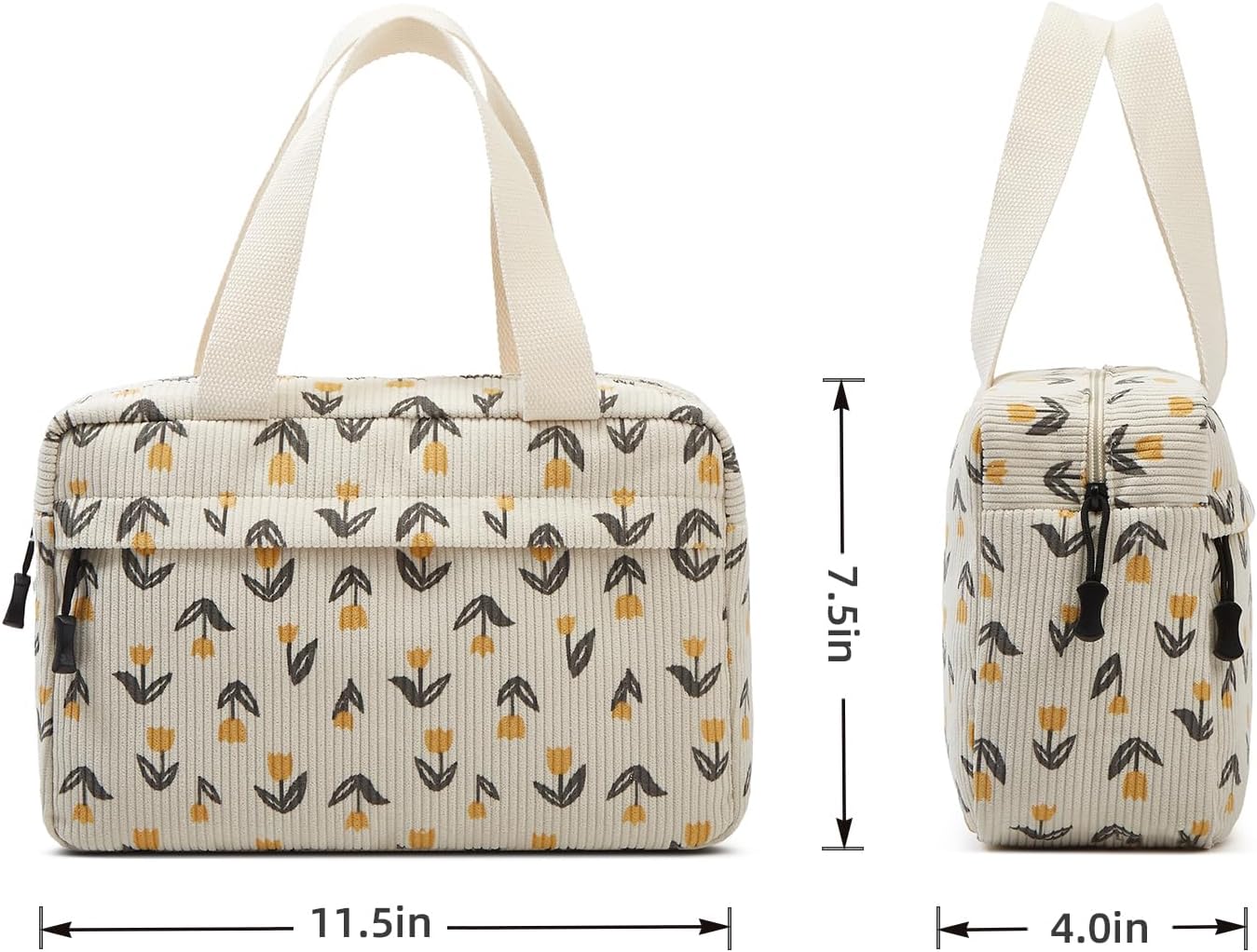 Large Makeup Bag for Women Corduroy Cosmetic bag Make up Bags Zipper Pouch with handle Cosmetic Organizer Toiletry Bag for Travel Storage - Image 3