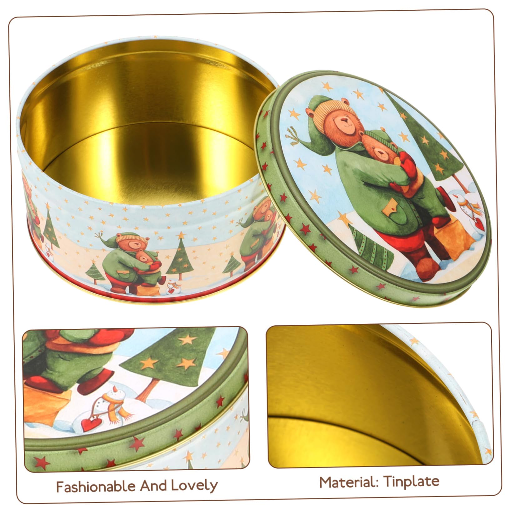 IMIKEYA 4pezzi Scatole di Natalizie per Caramelle e Biscotti Confezione Regalo di Natale in Scatola per Dolcetti Natalizi Contenitore per Bomboniere Stile Misto Stili multipli
