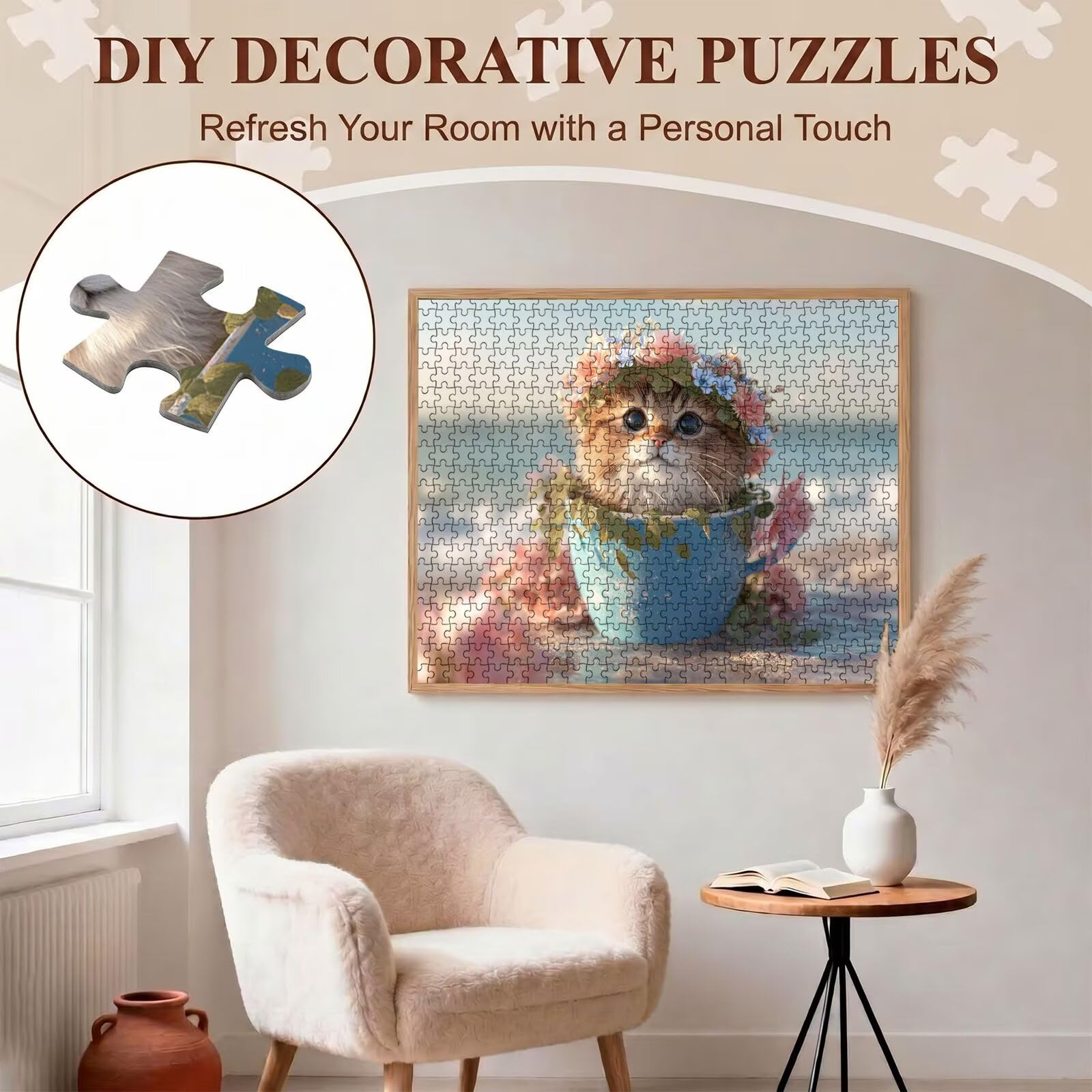 Carino gatto-4 Puzzle 5000 Pezzi per Adulti, Puzzle in Legno - Collezione Classica con Poster Incluso - Sfida di Concentrazione e Passatempo Antistress, Gioco per Famiglia, 156 x 105 cm f0-570
