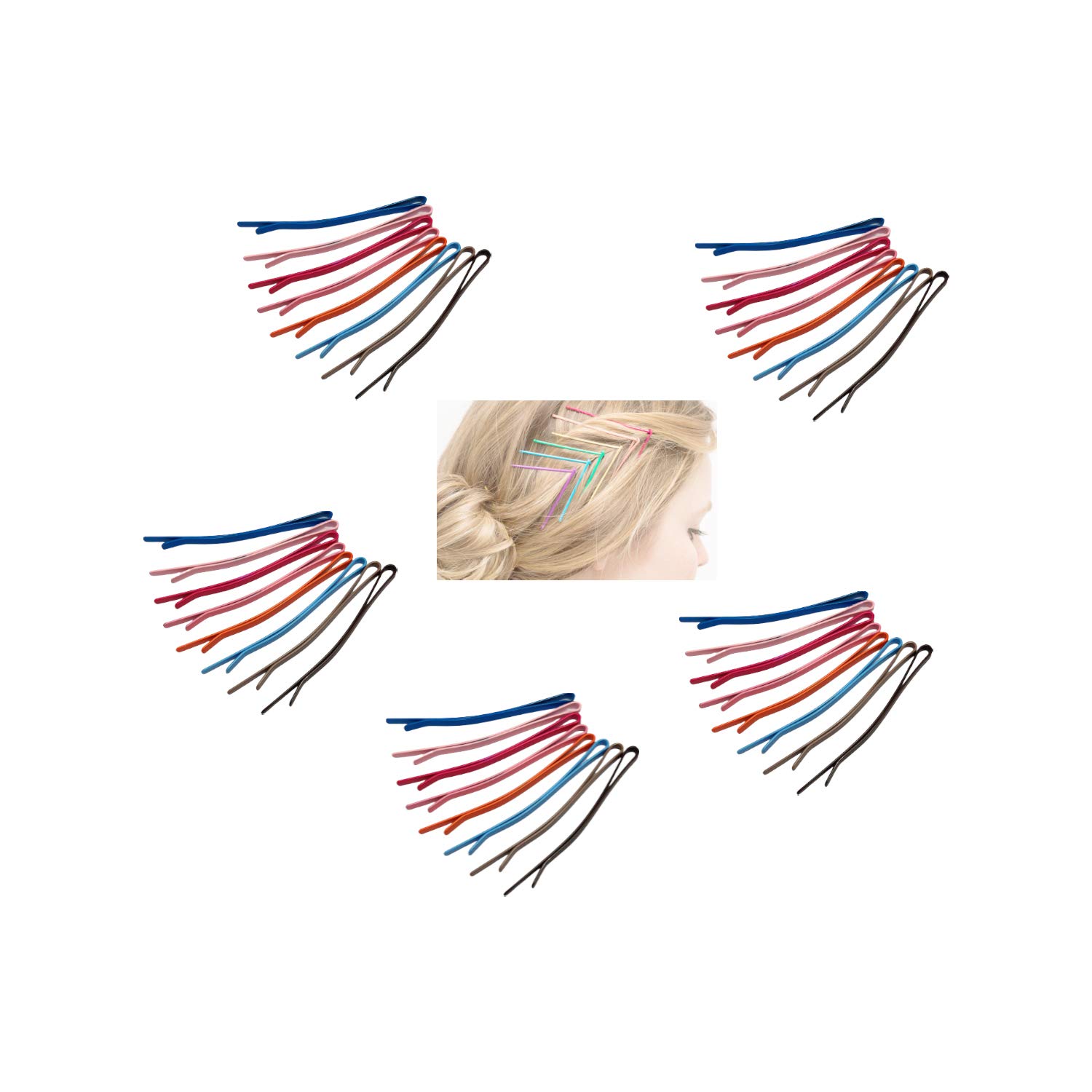 Evogirl Bobby Pin Good Grip All time wear Multicolor, Med, for Women (Pack of 40)