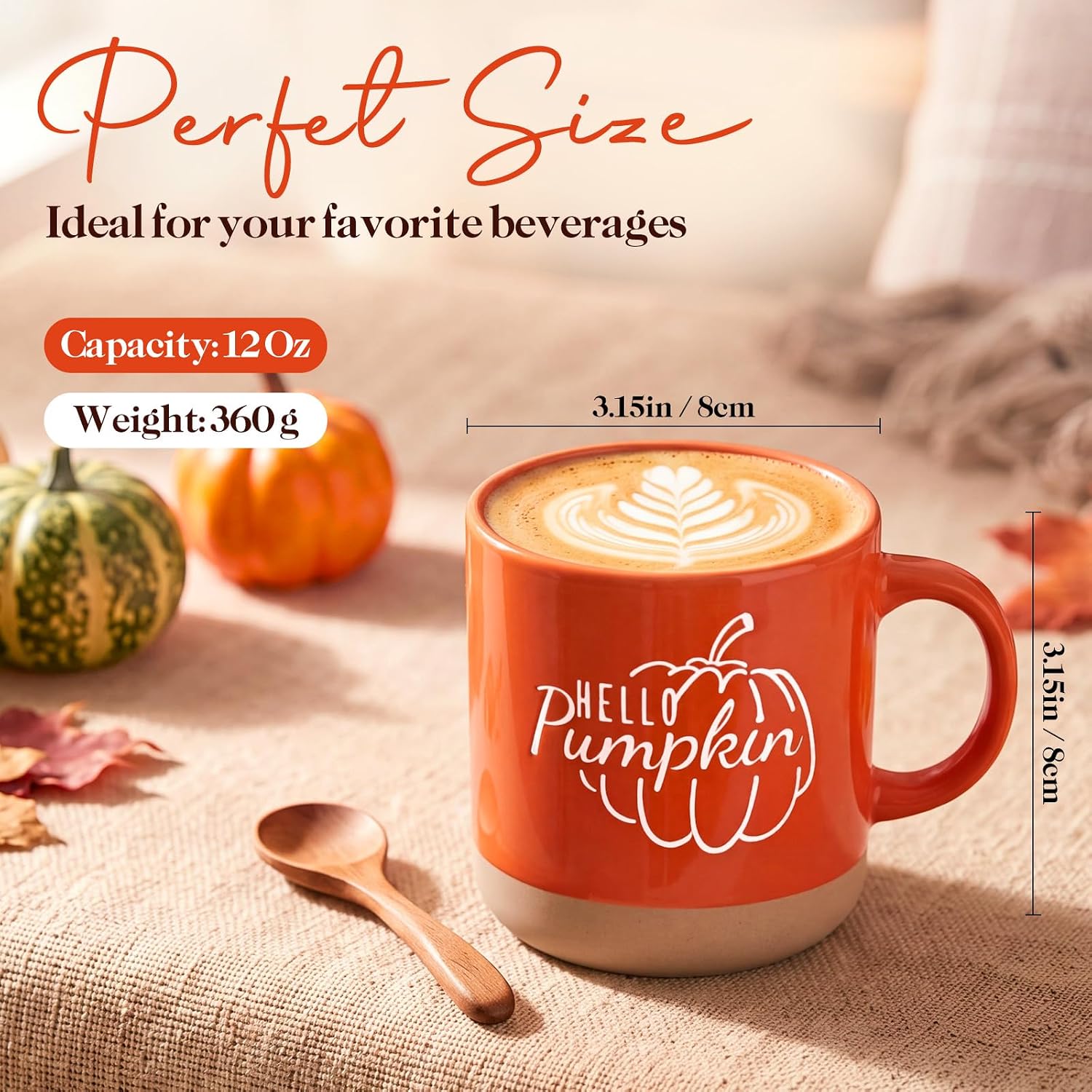 Sieral 6 Pcs Fall Coffee Mugs Thanksgiving 12 oz Ceramic Mug, 6, Ceramic