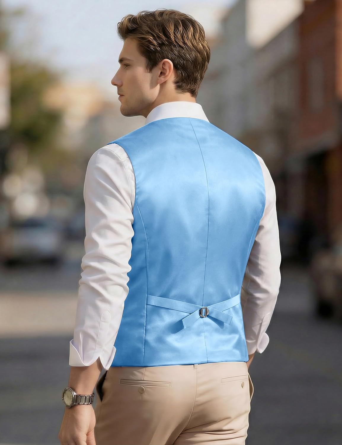 Men’s Suit Vest 3-Piece Slim Fit| Satin Back Formal Waistcoat For Business& Casual