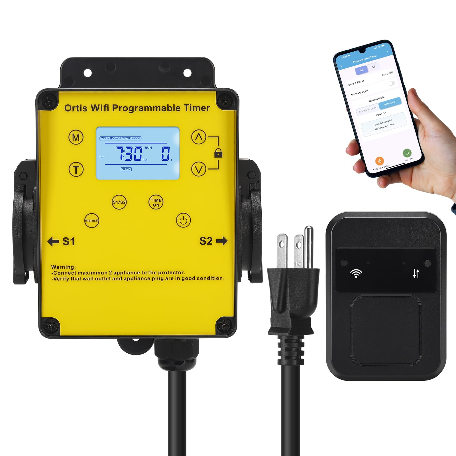 Photo 1 of WiFi Above Ground Pool Timer Switch - Ortis Smart Pool Timer with Smart Life App Control, Dual Outlet, Realize Switch and Timing on Your Phone, for Swimming Pools Filters Pumps & Landscape Lights