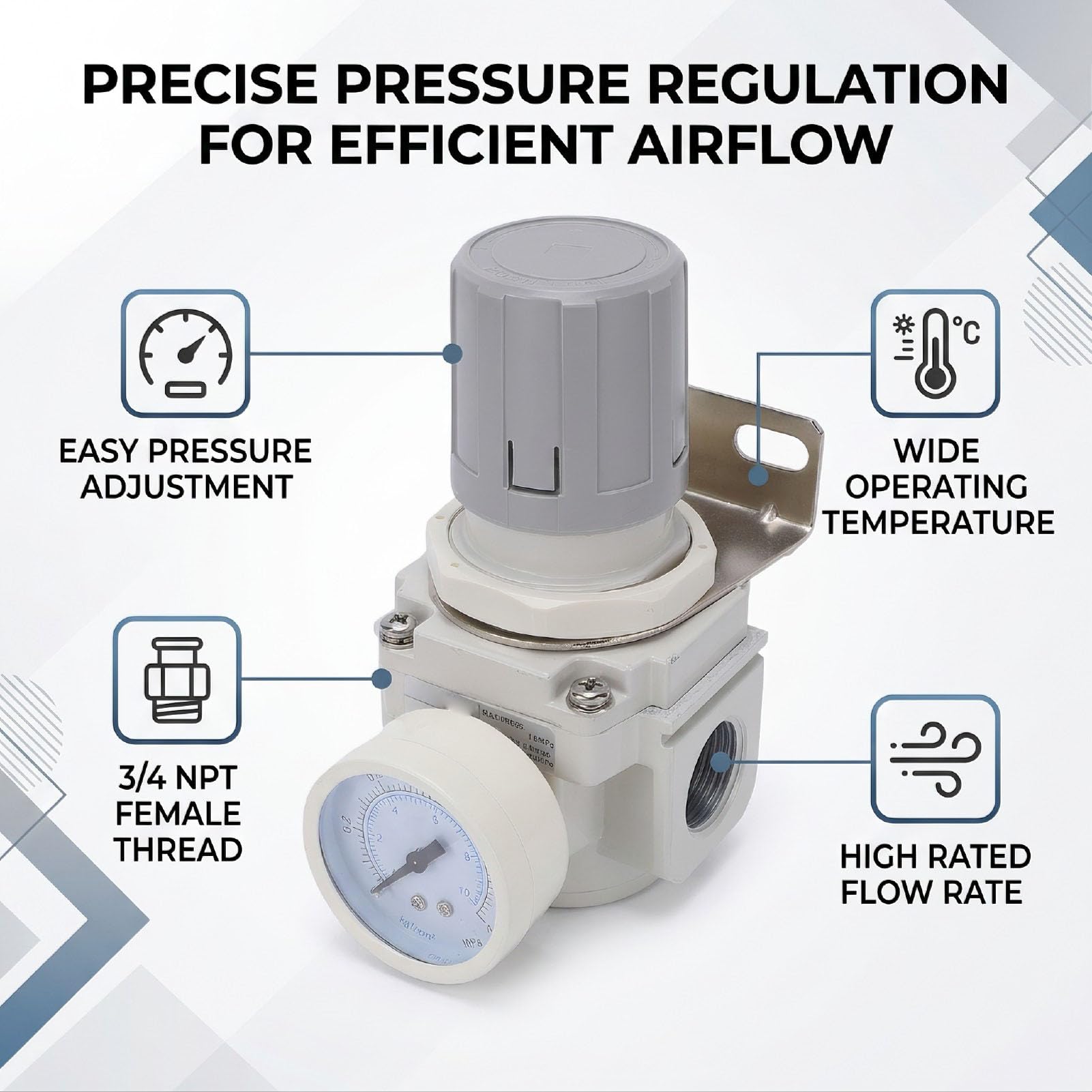Jiawu Regolatore di Pressione del Compressore D'aria, 3/4 NPT
