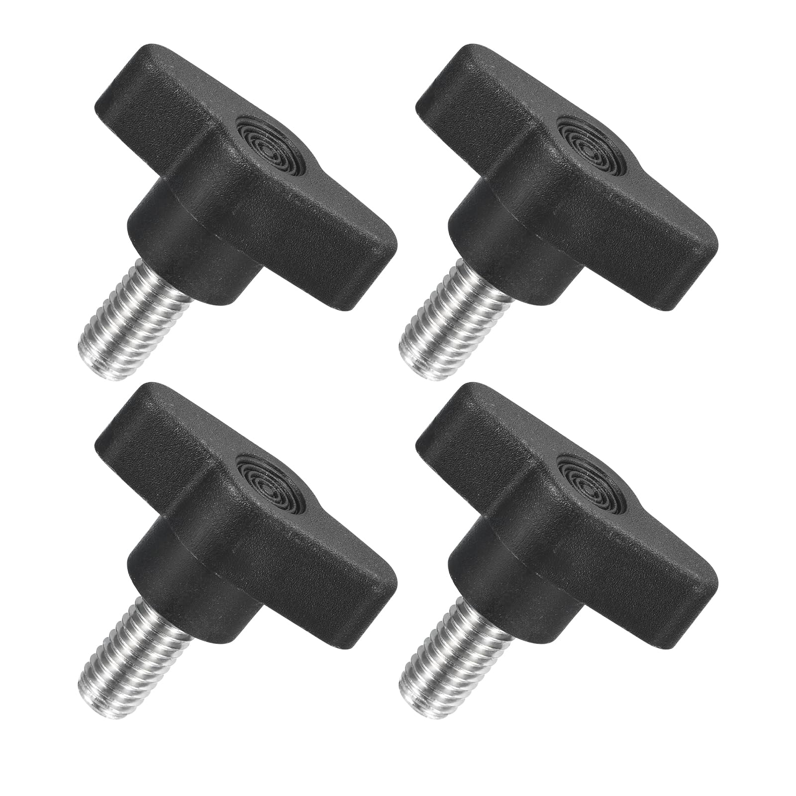 QUARKZMAN 6 stuks T-vleugelgrepen met vlinder, spanknop schroef M4 x 60 mm buitendraad schroeven roestvrij staal 304 handvat 27 mm diameter voor reserveknop, wit
