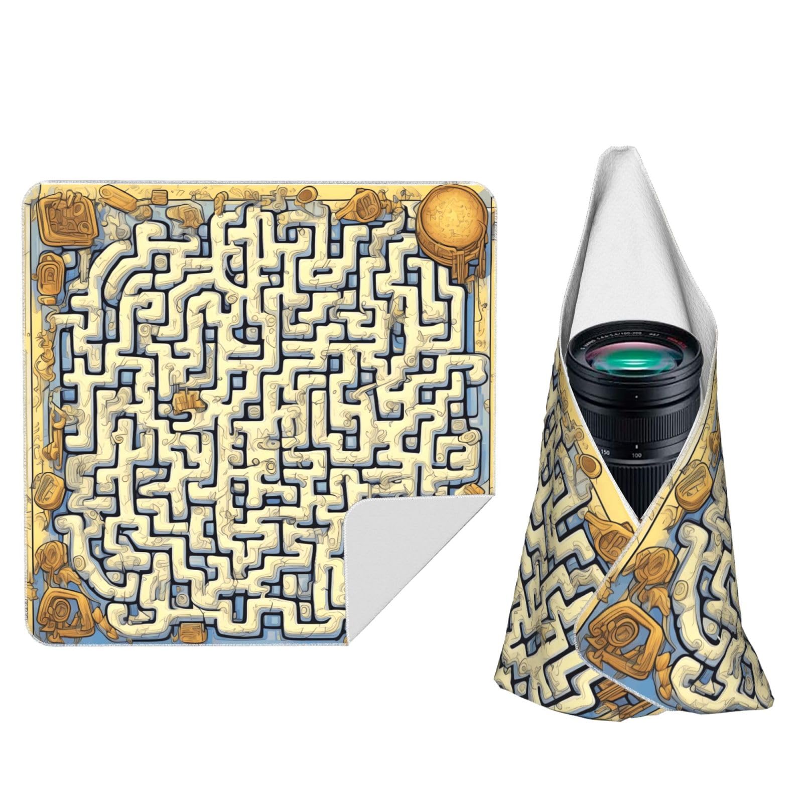 Zhaoyugoods Black Labyrinth Treasure Map Camera Wrap Cloth