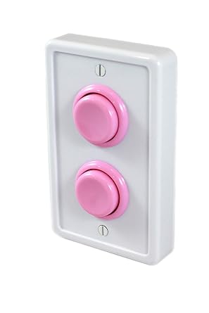 Arcade Light Switch Plate Cover, Single Switch Pink, 1-Gang Standard Size Rocker Wall Plate, Game Room Decorator, Kid Bedroom Wallplate, Faceplate Replacement