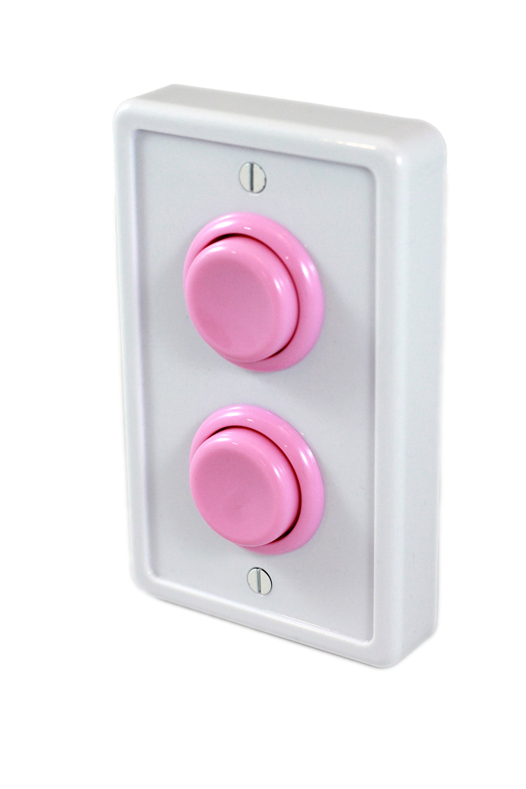 Arcade Light Switch Plate Cover, Single Switch (Pink), 1-Gang Standard Size Rocker Wall Plate, Game Room Decorator, Kid Bedroom Wallplate, Faceplate