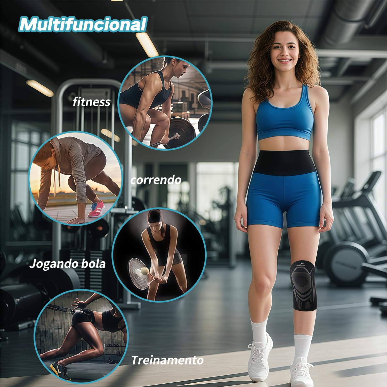 Joelheira de Compressão Profissional com Suporte de Mola Dupla + Silicone Antiderrapante - Estabilização da Patela, Tecido Respirável e Ajuste 3D - Para Ciclismo, Academia, CrossFit (Tamanho M) Joelheira de Compressão Profissional com Suporte de Mola Dupla + Silicone Antiderrapante - Estabilização da Patela, Tecido Respirável e Ajuste 3D - Para Ciclismo, Academia, CrossFit (Tamanho M)