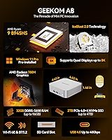 Vista 2 de GEEKOM Mini PC A8 con AMD Ryzen 9 8945
