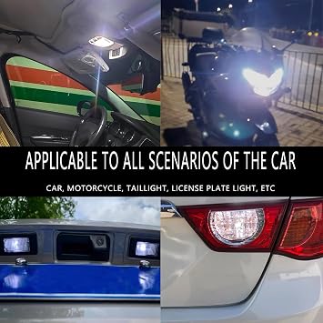2 Pcs Led Car Bulb 1.6in 2835 Led Dome Light, Led Interior Lights 6500k,Interior Car Lights, Led Interior Lights, Suitable For Most Cars(2 Pcs White)