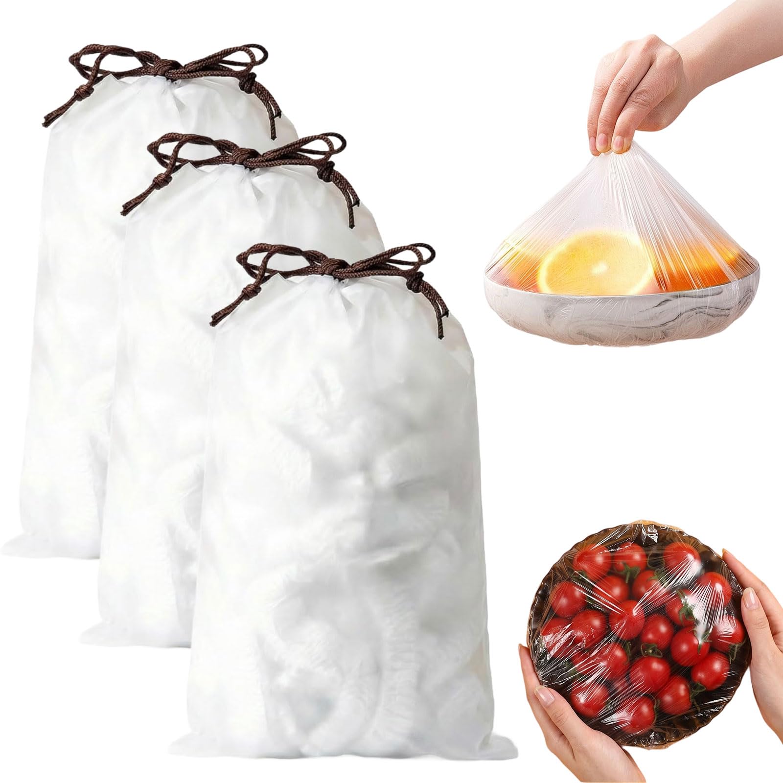 Disposable Stretch Food Covers, Plastic Wrap for Food, 300 Pcs