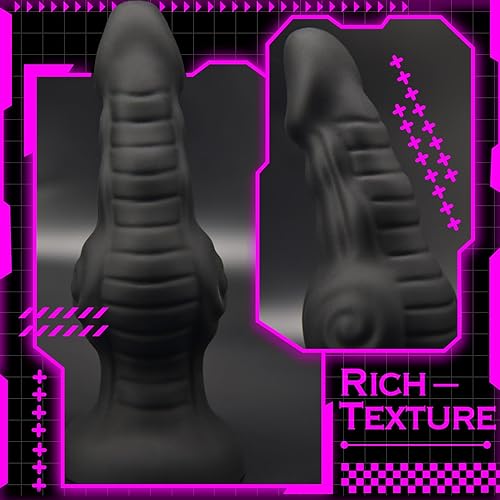 Miniatura 8 de Consolador realista de 9.05 pulgadas, consolador de punto G negro, silicona líquida, pene falso texturizado con fuerte ventosa, nudo grande y glande