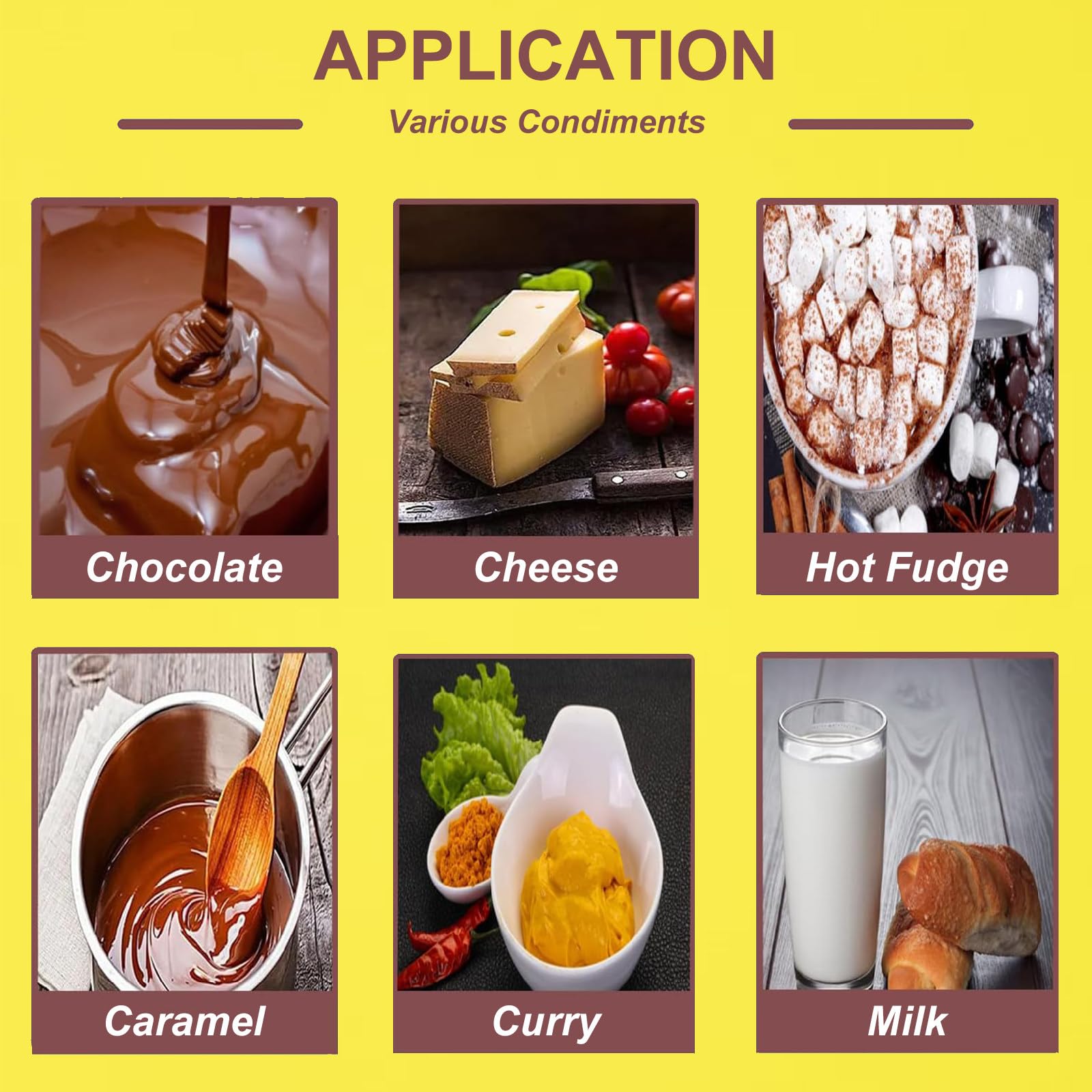 Calentador de Queso Nacho Comercial, máquina para Calentar Chocolate con 4 Botellas, dispensador de Mermelada y Dulce de Leche Caliente, Temperatura Ajustable de 30 a 85 ℃, 220 V