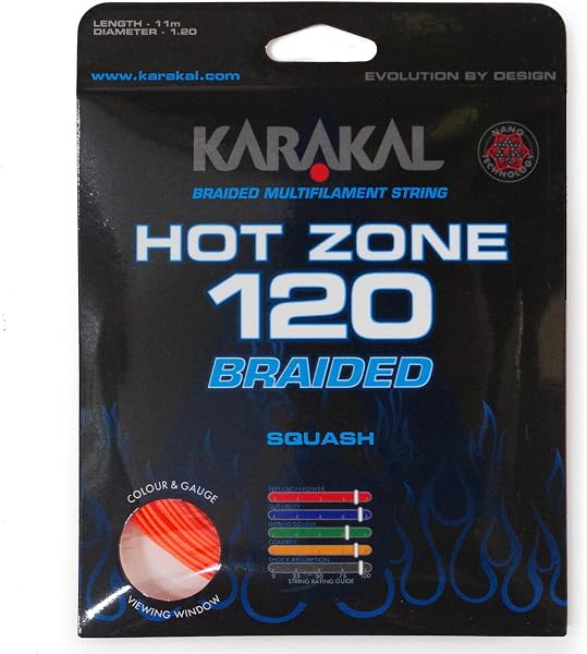 Karakal Hot Zone Lot de 120 cordes de squash tressées - 1