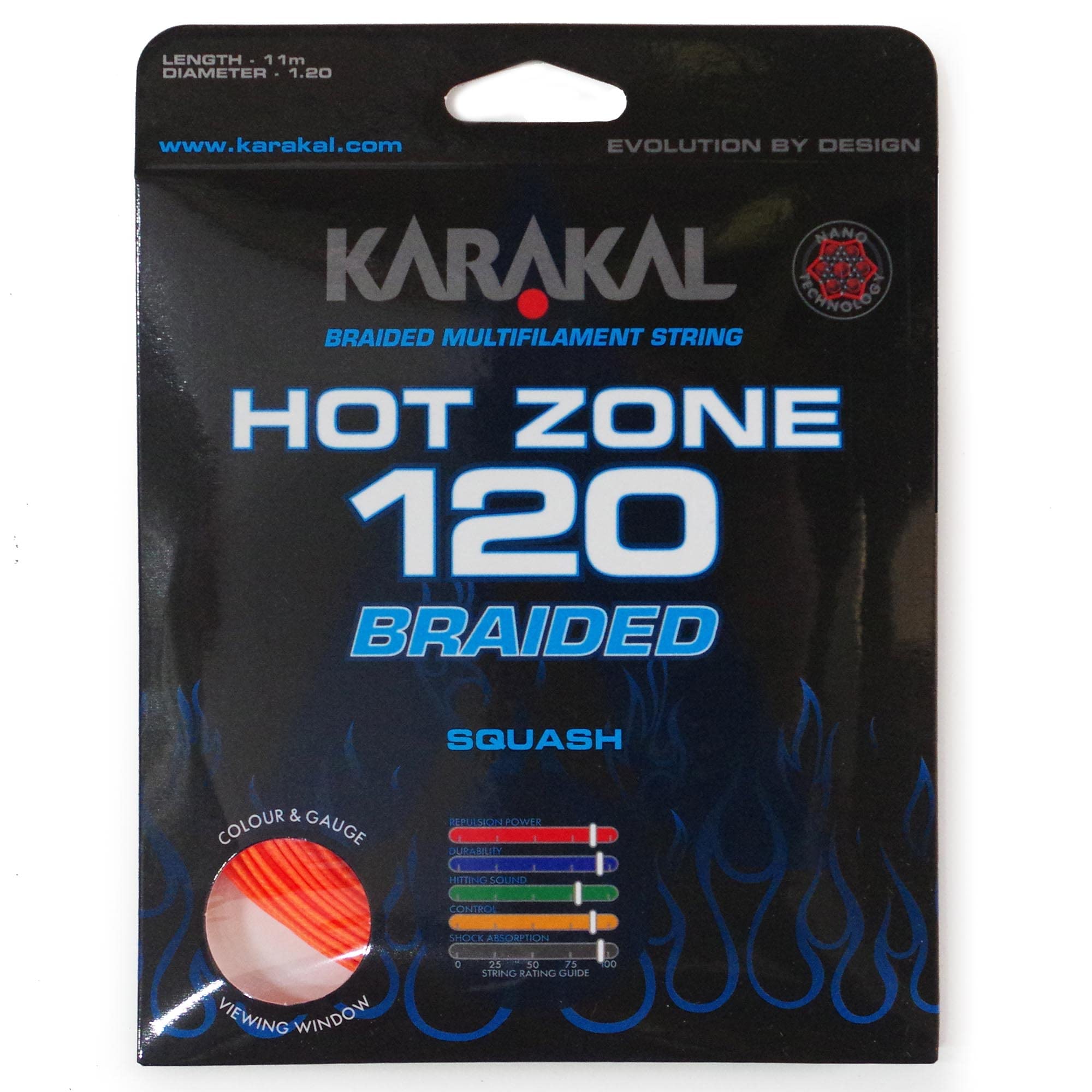 Karakal Hot Zone Lot de 120 cordes de squash tressées