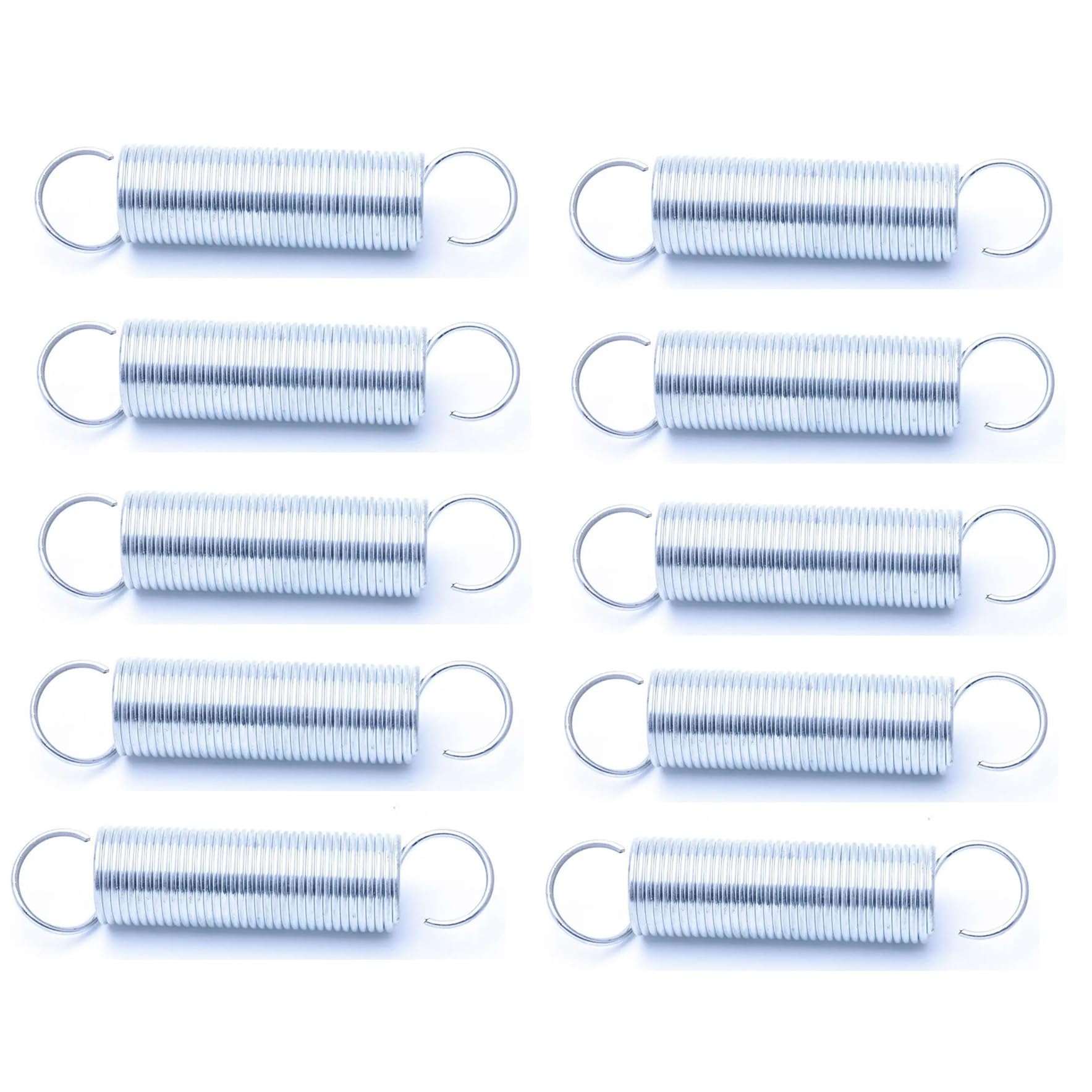 LITAO-XIE, Lt-spring, 10Pcs White Zinc Plated Outer Diameter 4mm Wire Diameter 0.5mm Extension Spring Tension Spring With Hook Length 15-60mm (Size : 0.5 x 4 x 35mm)