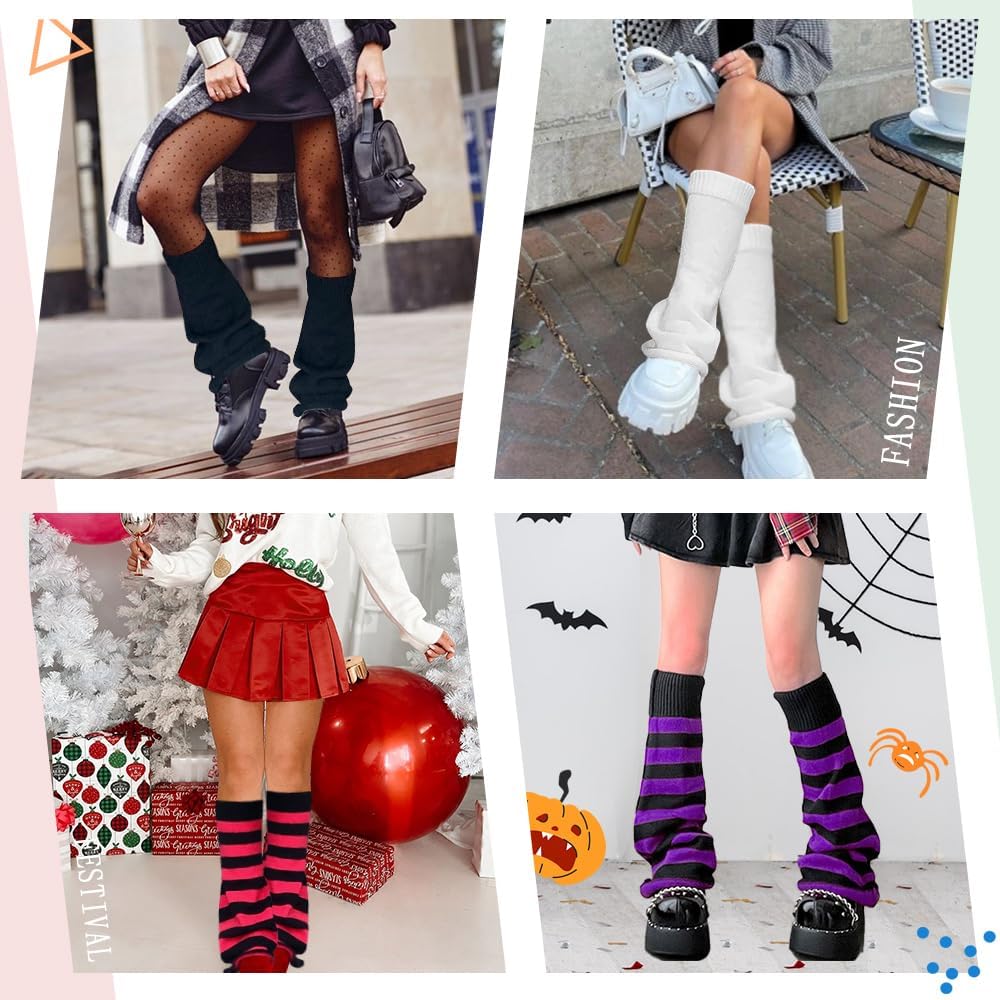 Leg Warmers for Women Y2K Kawaii Harajuku Leg Warmers Cute Knitted Socks Leg Sleeves